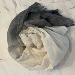 Lightweight Two-Tone Banana Republic Wrap - Charcoal & Cream